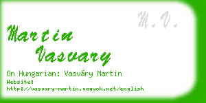 martin vasvary business card