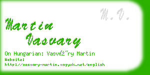 martin vasvary business card